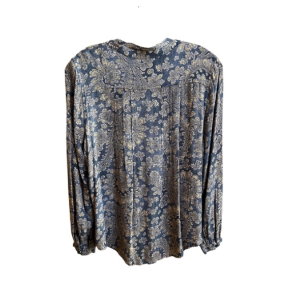 Women's Lucky Brand Paisley Print Boho Button Down Shirt. Size S - Picture 2 of 6